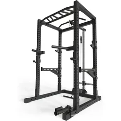 R7-Cage Power Rack | Power Rack mit Latzug- und Ruderstation SCHWARZ No Size