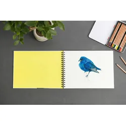 Clairefontaine 3x Inkebana, Zeichen- und Skizzenbuch mit Doppelspirale, 32x24 cm, 40 Blatt, Weißes Zeichenpapier 180g - Mehrfarbig 115944C