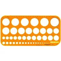RUMOLD Kreisschablone 2010 1-36mm Tuschekante Kunststoff orange