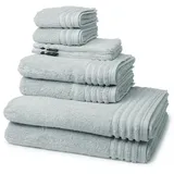 VOSSEN Handtuch Set Vienna Style Supersoft, Walkfrottee (Spar-Set, 8-St), 2 X Wasch- 2 X Gäste- 2 X Dusch- 2 X Handtuch im Set - Baumwolle grau