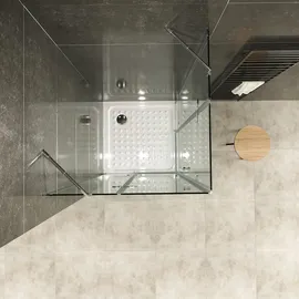 iflair i-flair Eck-Duschkabine mit Drehtüren links 75 x 70 cm grau/silber Sicherheitsglas DK19