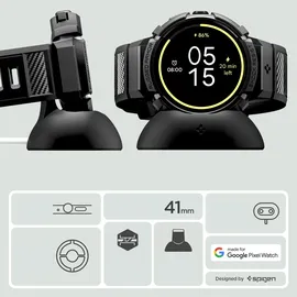 SPIGEN Rugged Armor Pro + Stand matte black Google Pixel Watch 4 41mm