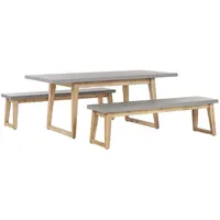 Beliani Gartenmöbel Set 6-tlg. Grau