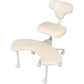 Yirtree Criss Cross Chair, Kniestuhl, Meditationsstuhl, ADHS-Schreibtischstuhl für Erwachsene, höhenverstellbar, Yoga-Bürostuhl, breiter Criss Cross Stuhl mit Lendenwirbelstütze, Kniestuhl (Beige)