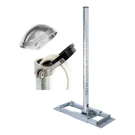 PremiumX DELUXE X130-48 Dachsparrenhalter 130 cm Mast Ø 48 mm SAT Dach-Sparren-Halterung inkl. ALU-Mastkappe mit Kabel-Durchführung