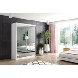 altdecor Schiebetürenschrank DEBI 160 x 216 x 61 cm Weiß