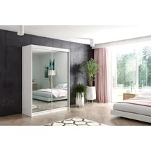 altdecor Schiebetürenschrank DEBI 160 x 216 x 61 cm Weiß