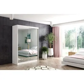 altdecor Schiebetürenschrank DEBI 160 x 216 x 61 cm Weiß