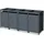 ML-Design Mülltonnenbox 4er mit Pflanzdach für 4 Mülltonnen, 240L 264x80x124cm Anthrazit, Stahl,