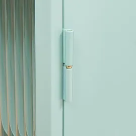 [en.casa] Hängeschrank Zundert mit geriffelter Glastür 60x35x15 cm Stahl Mintgrün