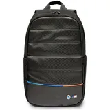 BMW Rucksack schwarz für Tablet Laptop universal bis 16" Carbon Tricolor Collection Stripe - Schwarz