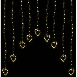 MARELIDA LED Lichtervorhang Herzen Fensterbeleuchtung 120x100cm für Innen Außen