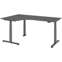 Bümö Schreibtisch, Graphit, Graphit, Nachbildung, L-Form, 200x72x120 cm, FSC