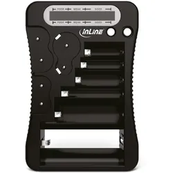 InLine Batterietester mit LCD-Anzeige - für Rund- und Knopfzellen sowie 9V-Block