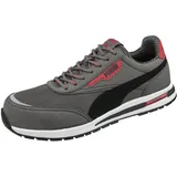 PUMA Safety Rider Grey Low S1PS ESD – atmungsaktiv, metallfrei, rutschfest – Arbeitsschuhe mit Fiberglaskappe - Größe 45 - Unisex Sicherheitsschuhe – schwarz, blau - 45 EU