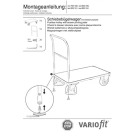 VARIOfit SW-700.180 Plattformwagen Stahl pulverbeschichtet Traglast (max.): 1000kg