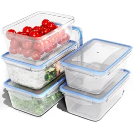 classbach Classbach® Frischhaltedosen mit Deckel | 5er Set | 100% dicht | Meal Prep Boxen | für Mikrowelle Spülmaschine Gefrierfach geeignet | Lunchbox | Dosen Meal Prep stapelbar | Gefrierdosen | C-FHD 4007 K