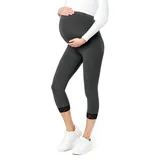 Be Mammy Umstandsleggings 3/4 Capri Umstandhose BE20-161 (1-tlg) aus Viskose grau XXL