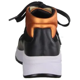 Finn Comfort Daytona Schwarz/Arancia - sportlicher Schnürschuh - Marken, Schwarz, leder (nappaseda/nubuk/diesel) für Damen, schwarz, Größe 39