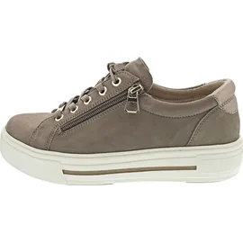 CAPRICE Damen Sneaker flach aus Leder mit Reißverschluss, Braun (Mud Comb), 38,5