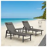 MuCoLa Sonnenliege 190 x 61 x 34 cm Grau