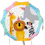 Pinata * WILDE TIERE * als Spiel und Deko für Kindergeburtstag und Safari Mottoparty | Größe: 44x44x9cm | Pinatas Dschungel Kinder Partydeko, Edition: Nur Pinata