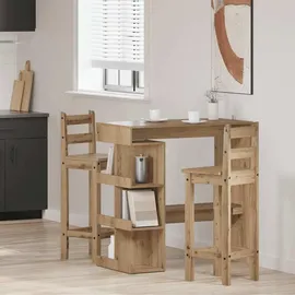 vidaXL Bartisch mit Regal 100 x 48 x 101,5 cm Braun