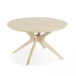 Oviala Business Runder Couchtisch aus Holz 80 cm helles Holz