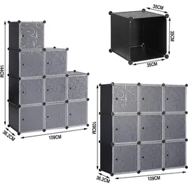 Woltu Regalsystem 111 x 37 x 111 cm Schwarz