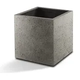 Luca Lifestyle Pflanzkübel ''Grigio Cube'' Grau Quadratisch Fiberglas *5 Jahre Garantie* - 60x60x60 cm mit Rollen - Premium Qualität - F1024