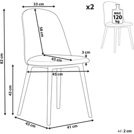 Beliani Esszimmerstuhl FOMBY Kunstleder weiß 2er Set