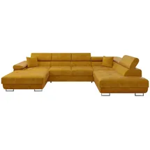 Mirjan24 Eckcouch 7-Sitzer U-Form Gelb
