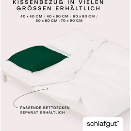 schlafgut Kissenbezug Woven Satin 80 x 80 cm Grün