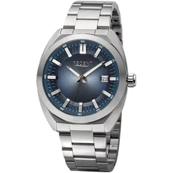 Regent 11150792 Herrenuhr Quarz Stahl/Blau 10 Bar