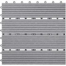 Mendler WPC Bodenfliese Rhone grau 30 x 30 cm 11 St.
