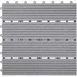 Mendler WPC Bodenfliese Rhone grau 30 x 30 cm 11 St.