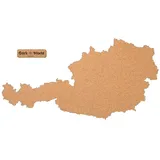 Österreich als Pinnwand aus Kork XXL ca. 90x45 cm | Umriss Österreich zum Pinnen und als Wanddeko | Tolle CORKWORLD | Detailgenau & Hochwertig