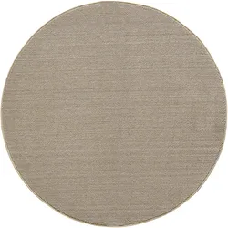 Carpetsale24 Runder Teppich 200 cm Beige, Einfarbig & Weich, Moderner Schlingenflor für Wohnzimmer oder Essbereich, Pflegeleichtes Wohnaccessoire