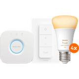 Philips Hue White Ambiance Starter Pack E27 mit 4 Lampen, Dimmer + Bridge