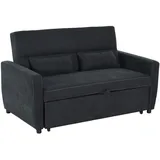 Homcom Schlafsofa 2-Sitzer mit Bettfunktion Wurfkissen Samtoptik