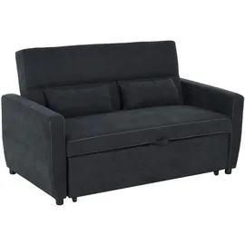 Homcom Schlafsofa 2-Sitzer mit Bettfunktion Wurfkissen Samtoptik