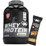 3kg Mammut Whey Protein Eiweißshake - Set inkl. Protein Shaker, Riegel, Powderbank oder Tasse (Milk & Honey, Mammut Protein Bar - Salty Peanut)