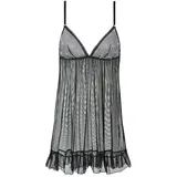 VIVANCE Negligé Damen schwarz-geblümt Gr.80 Cup D