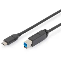 Digitus USB 3.2 Gen2 Kabel – 1.0 m – USB-C zu Typ-B – 10 Gbps – für Drucker, Scanner, Festplattengehäuse, Hubs – Schwarz