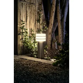 Philips Sockelleuchte Aluminium 40,0 cm inkl. E27 LED-Lampe silber