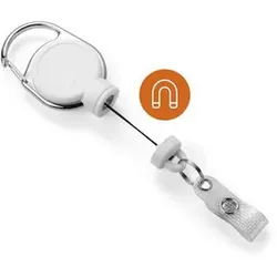 Aufrollmechanismus, 60cm lang, weiß, 832902, f. bis zu 300g, Metallclip