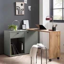 MÖBELPARTNER Schreibtisch Tiny Working Eiche / Grau