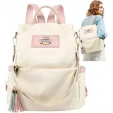 Damenrucksack - Urbaner Stil - Stilvoll und Funktionell - Sportlich Vielseitig - Wasserdicht - Organisiertes Design - Strapazierfähig - Beige