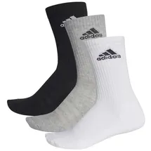 adidas Cushioned Crew Socken 3er Pack Medium Grey Heather / White / Black 49-51