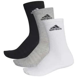 adidas Cushioned Crew Socken 3er Pack Medium Grey Heather / White / Black 49-51